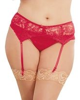 Dream Girl Lingerie Stretch Lace Garter Belt Only Red - Queen - Hosiery